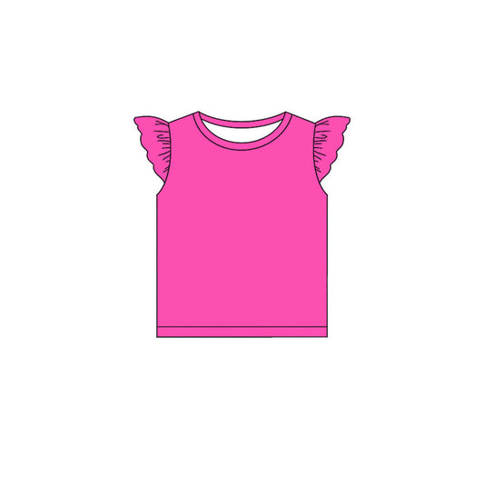 (Pre Order) No moq GT1434 pre-order toddler girl clothes rose red flying sleeve Top -2025.11.10