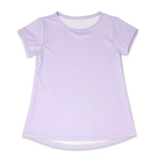 (Pre Order) No moq GT1453 pre-order toddler girl clothes yoga purple short sleeve Top -2025.11.11