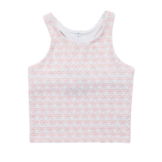 (Pre Order) No moq GT1459 pre-order toddler girl clothes yoga bow sleeveless Top -2025.11.15