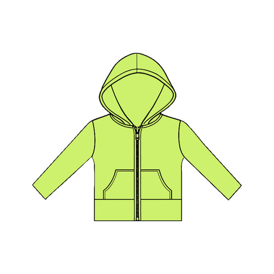 (Pre Order) No moq GT1470 pre-order toddler girl clothes yoga green hooded long Sleeve Top -2025.11.19