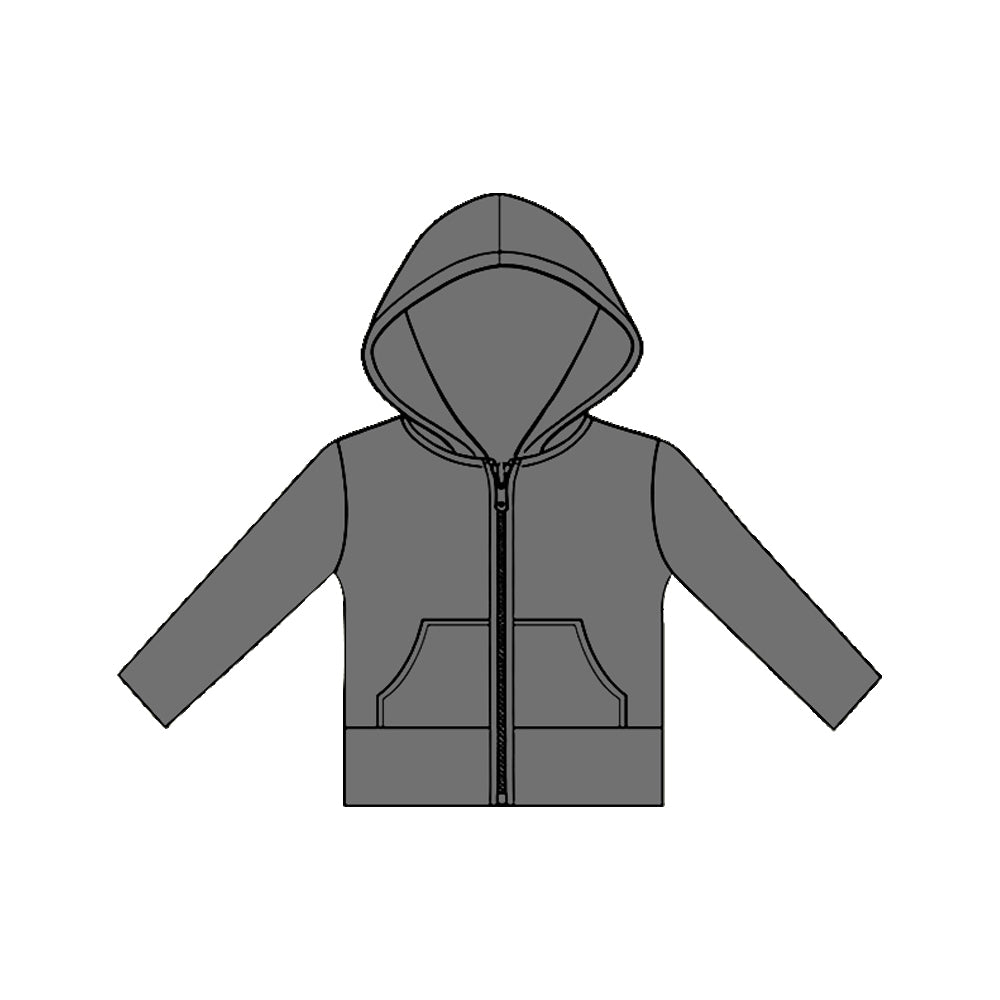 (Pre Order) No moq GT1471 pre-order toddler girl clothes yoga gray hooded long Sleeve Top -2025.11.19