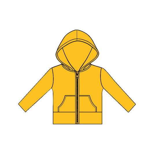 (Pre Order) No moq GT1473 pre-order toddler girl clothes yoga yellow hooded long Sleeve Top -2025.11.19