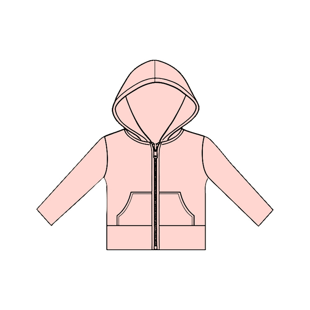 (Pre Order) No moq GT1474 pre-order toddler girl clothes yoga pink hooded long Sleeve Top -2025.11.19