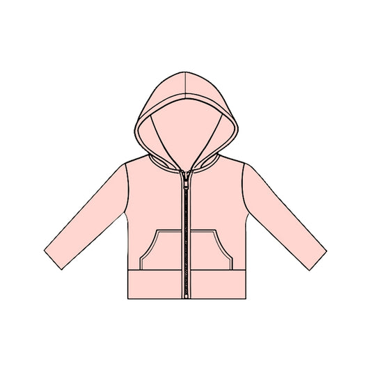(Pre Order) No moq GT1474 pre-order toddler girl clothes yoga pink hooded long Sleeve Top -2025.11.19