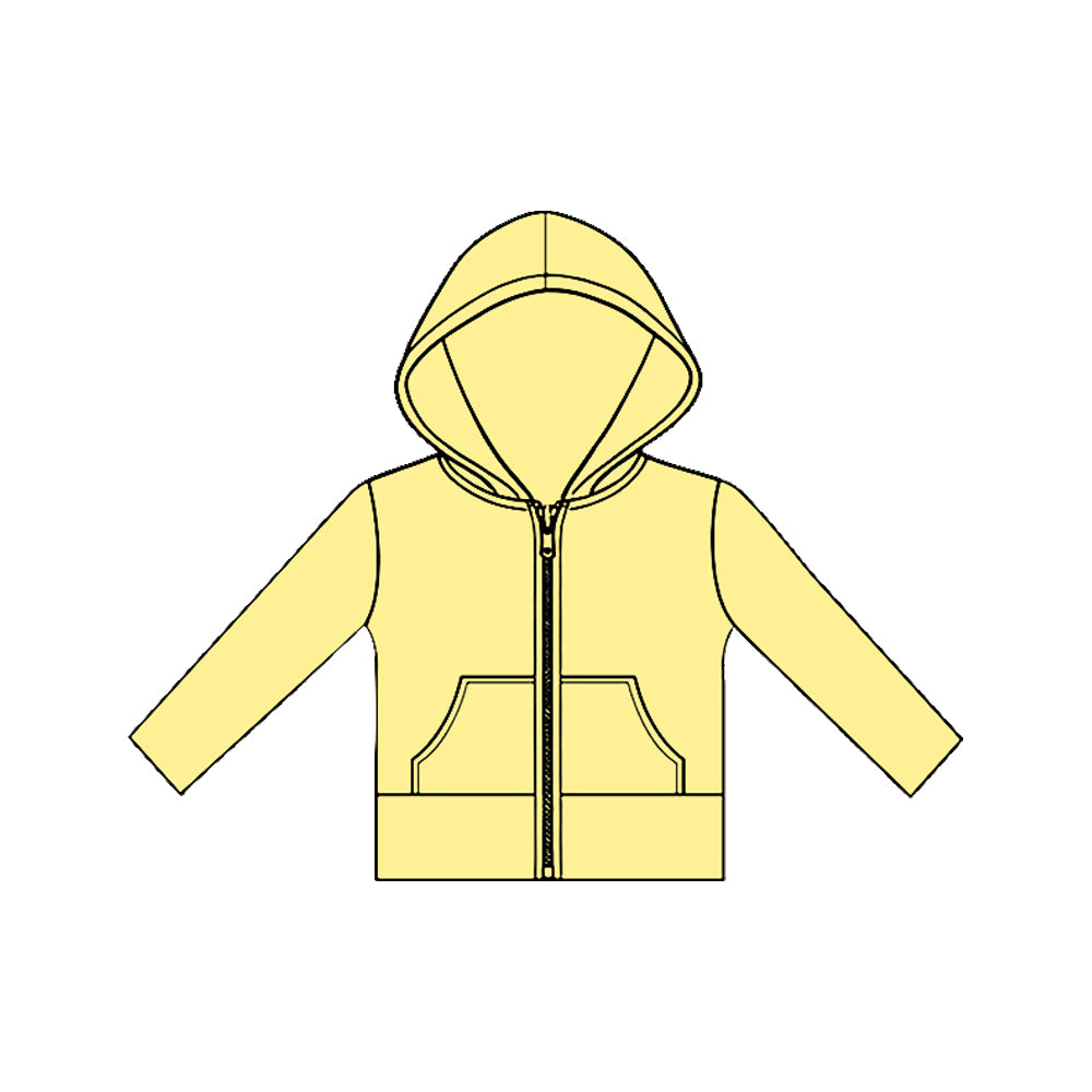 (Pre Order) No moq GT1476 pre-order toddler girl clothes yoga yellow hooded long Sleeve Top -2025.11.19