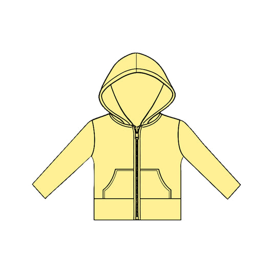 (Pre Order) No moq GT1476 pre-order toddler girl clothes yoga yellow hooded long Sleeve Top -2025.11.19