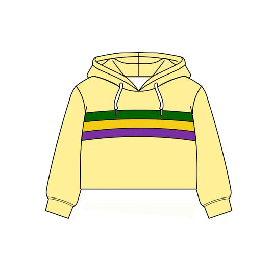 (Pre Order) No moq GT1483 pre-order toddler girl clothes yoga yellow hooded long Sleeve Top -2025.11.19