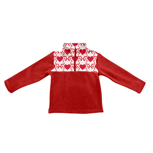 (Pre Order) No moq GT1505 pre-order toddler girl clothes love bow red long Sleeve top-2025.11.25