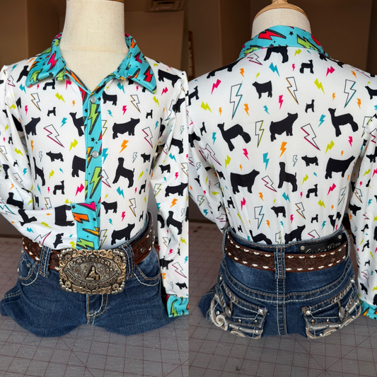 (Pre Order) No moq GT1507 pre-order toddler girl clothes button long Sleeve top-2025.11.25