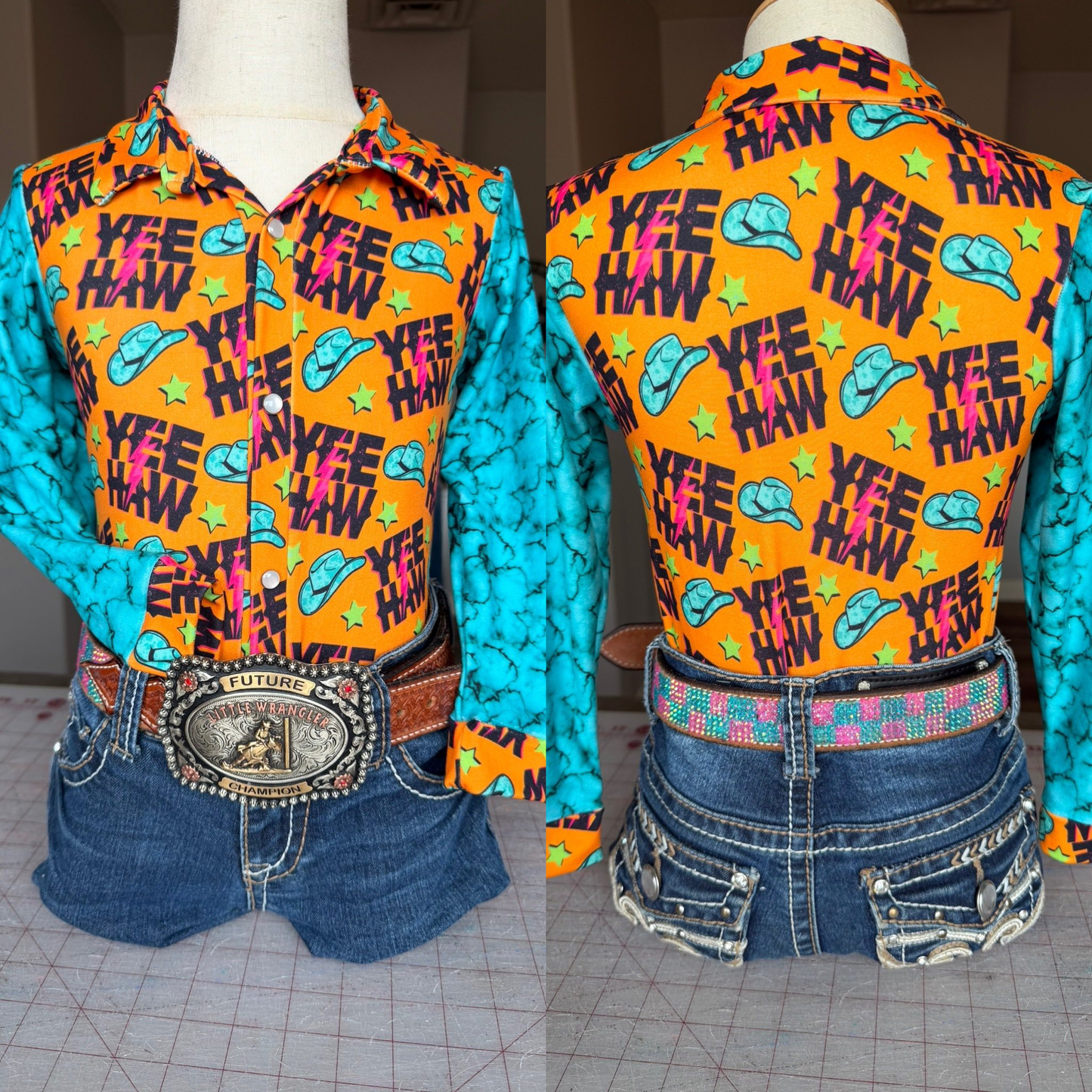 (Pre Order) No moq GT1510 pre-order toddler girl clothes YEE button long Sleeve top-2025.11.25