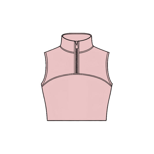 (Pre Order) No moq pre-order toddler girl clothes yoga pink vest Top -2025.11.27