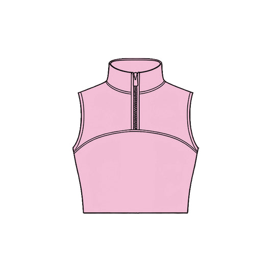 (Pre Order) No moq pre-order toddler girl clothes yoga pink vest Top -2025.11.27