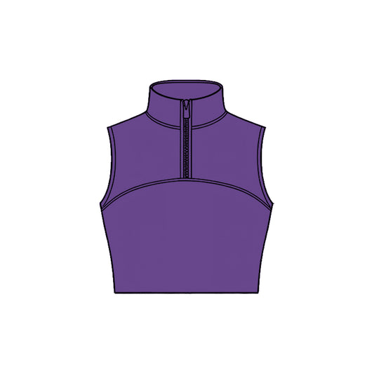 (Pre Order) No moq pre-order toddler girl clothes yoga purple vest Top -2025.11.27