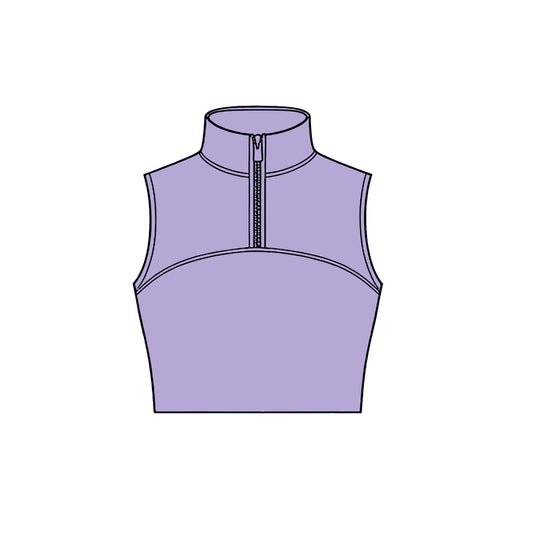 (Pre Order) No moq pre-order toddler girl clothes yoga purple vest Top -2025.11.27