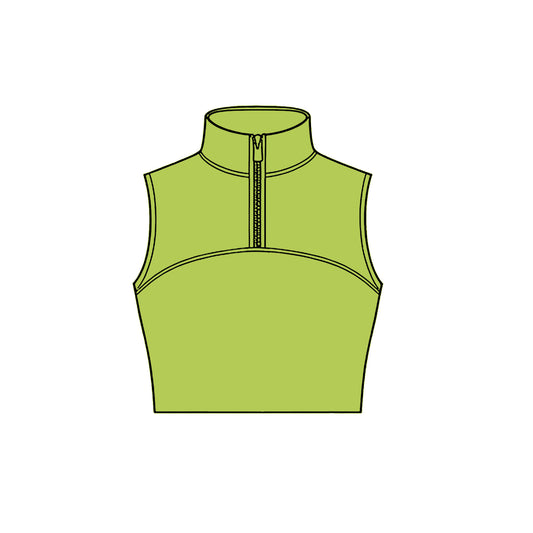 (Pre Order) No moq pre-order toddler girl clothes yoga bright green vest Top -2025.11.27