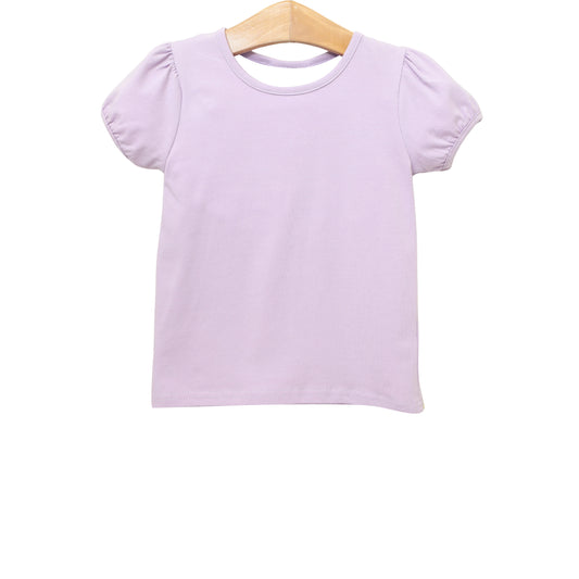 (Pre Order) No moq pre-order toddler girl clothes yoga purple short sleeve Top -2025.12.6