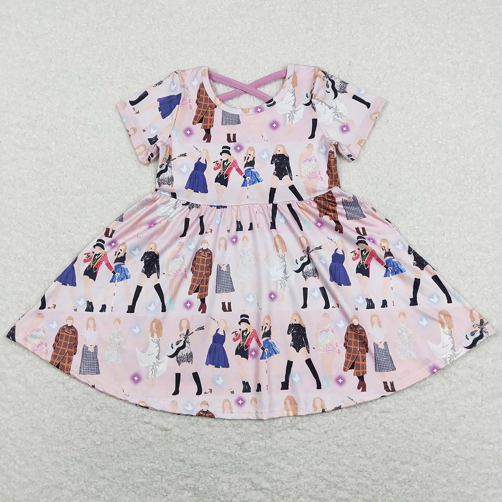 RTS Baby Girls Pop Singer Sibling Sister Knee Length Dresses