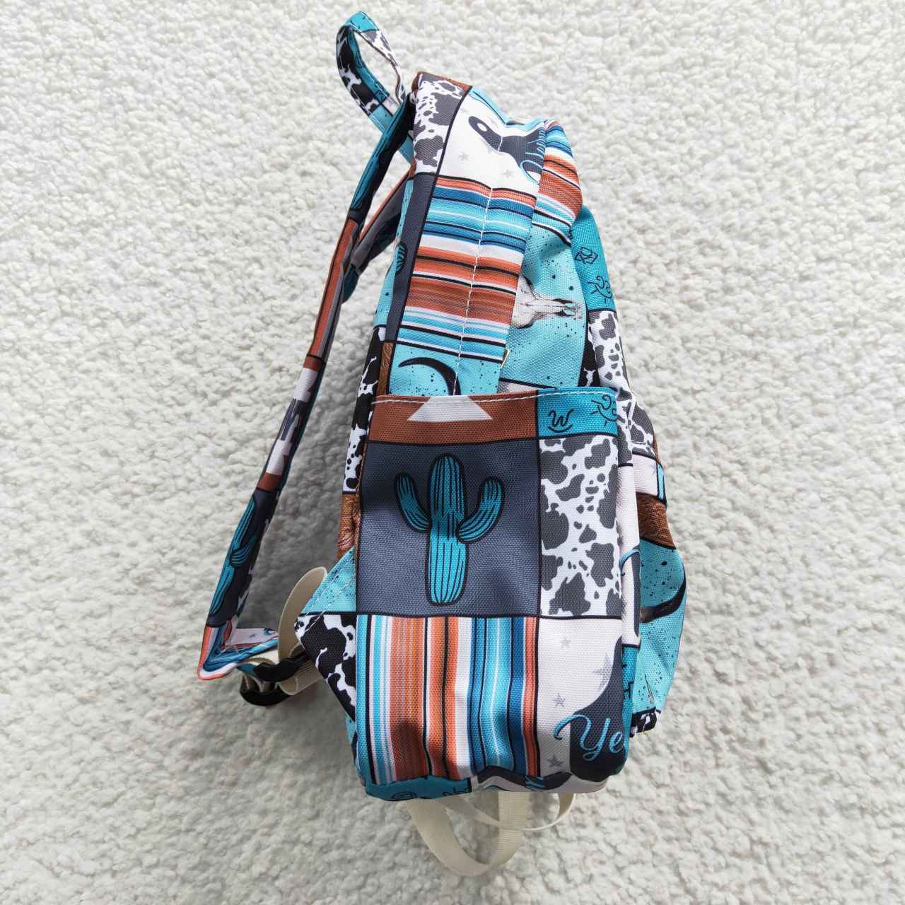 BA0077 howdy cactus plaid blue backpack