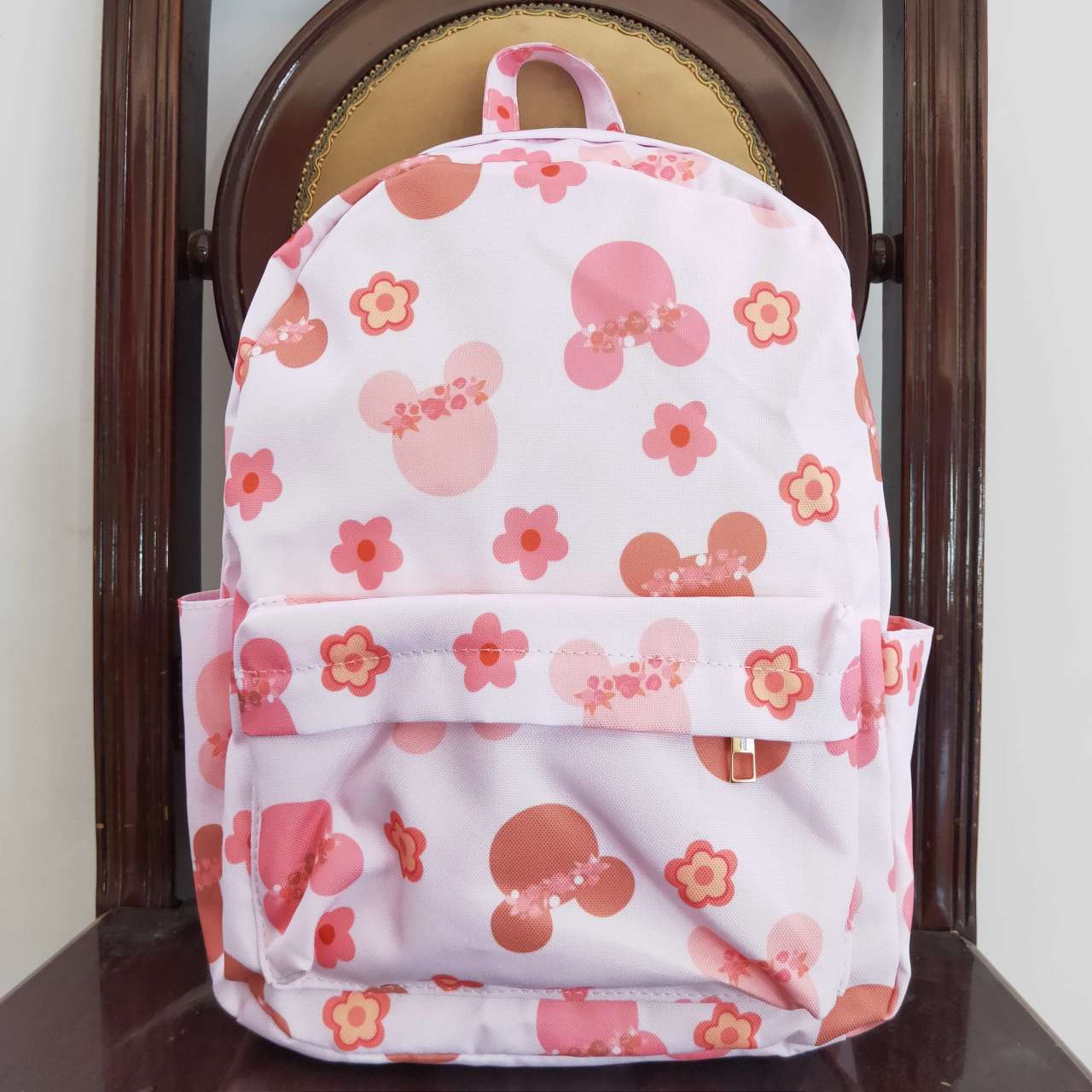 BA0092 Mickey Pink Flower Backpack