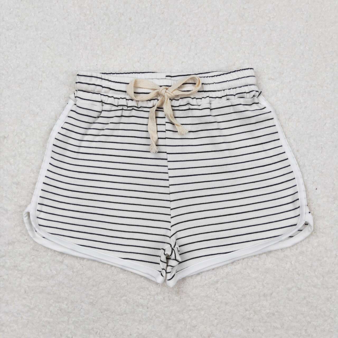 RTS SS0340Black pinstripe white shorts