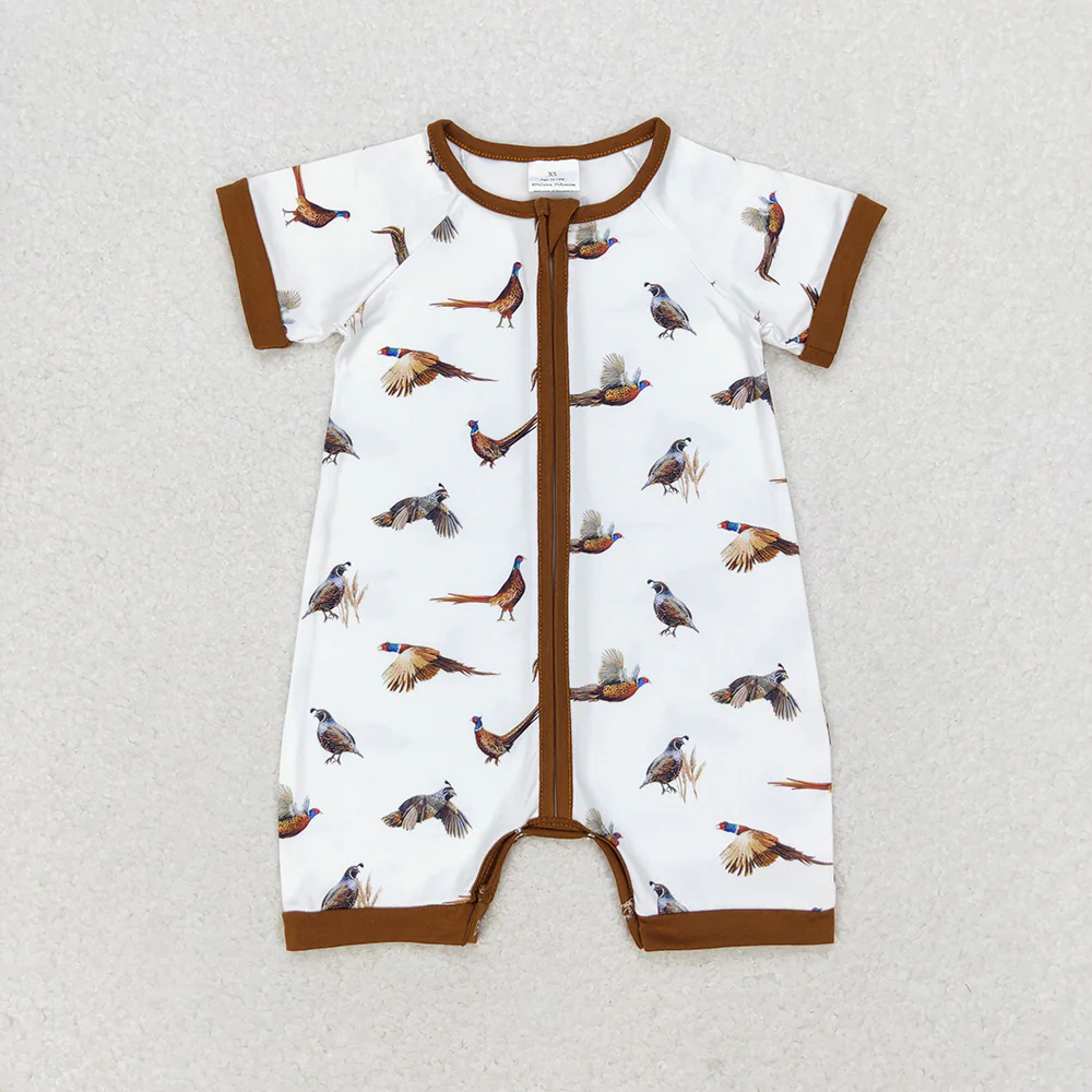 RTS NO MOQ Baby Boys Sibling Brother Wild Chicken Rompers Shorts Clothes Sets