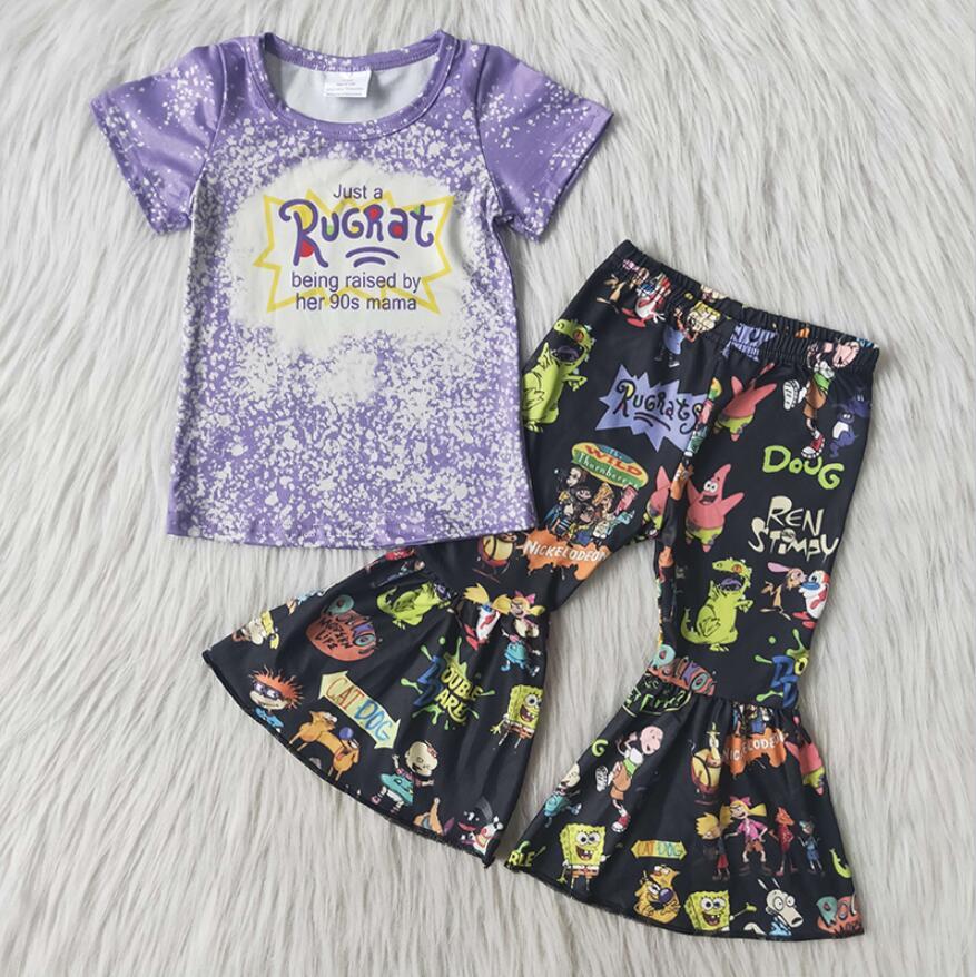 RUGRat Purple Spotted Short Sleeve Animated Flared Pants