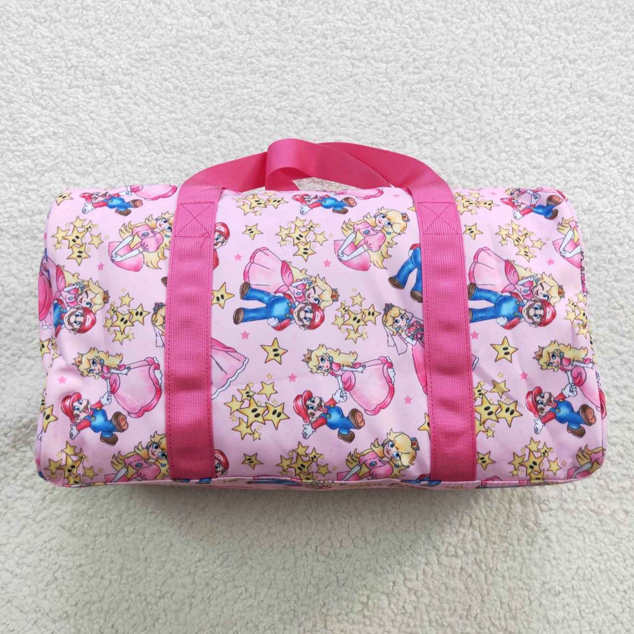 BA0130 Princess Mario Star Pink Gym Bag