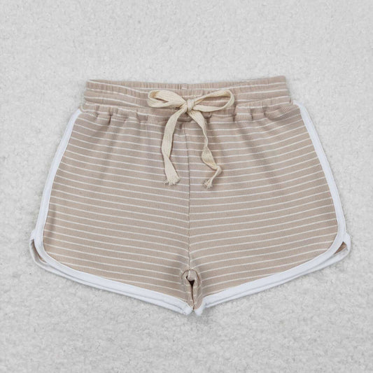 RTSSS0342White pinstripe light brown shorts