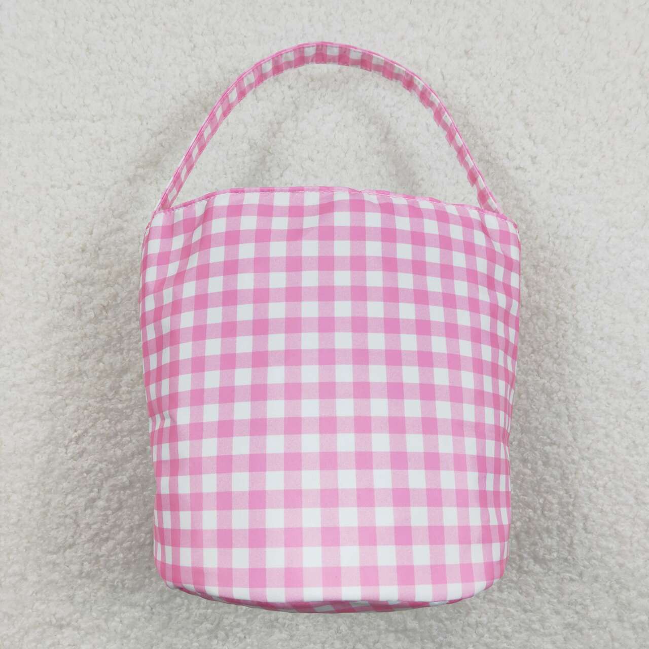 RTS NO MOQ ETA 5/7days Arrived BA0160 Colorful rabbit pink and white plaid lace bucket bag
