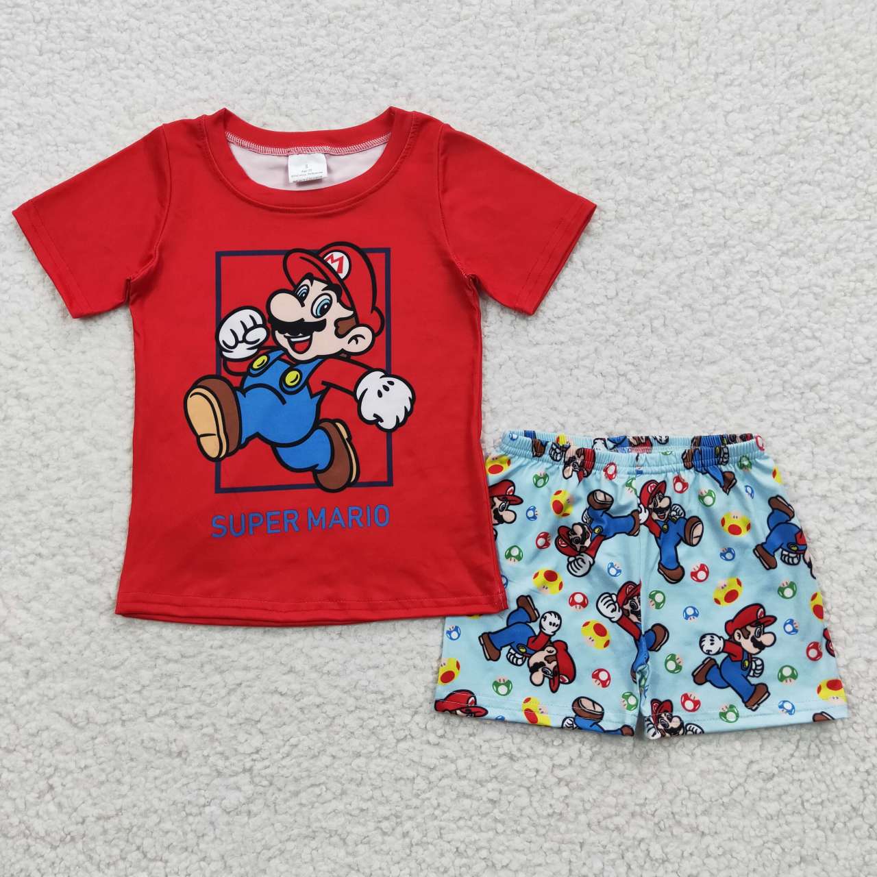 BSSO0259 SUPER MARIO Mario Red Short Sleeve Shorts Set