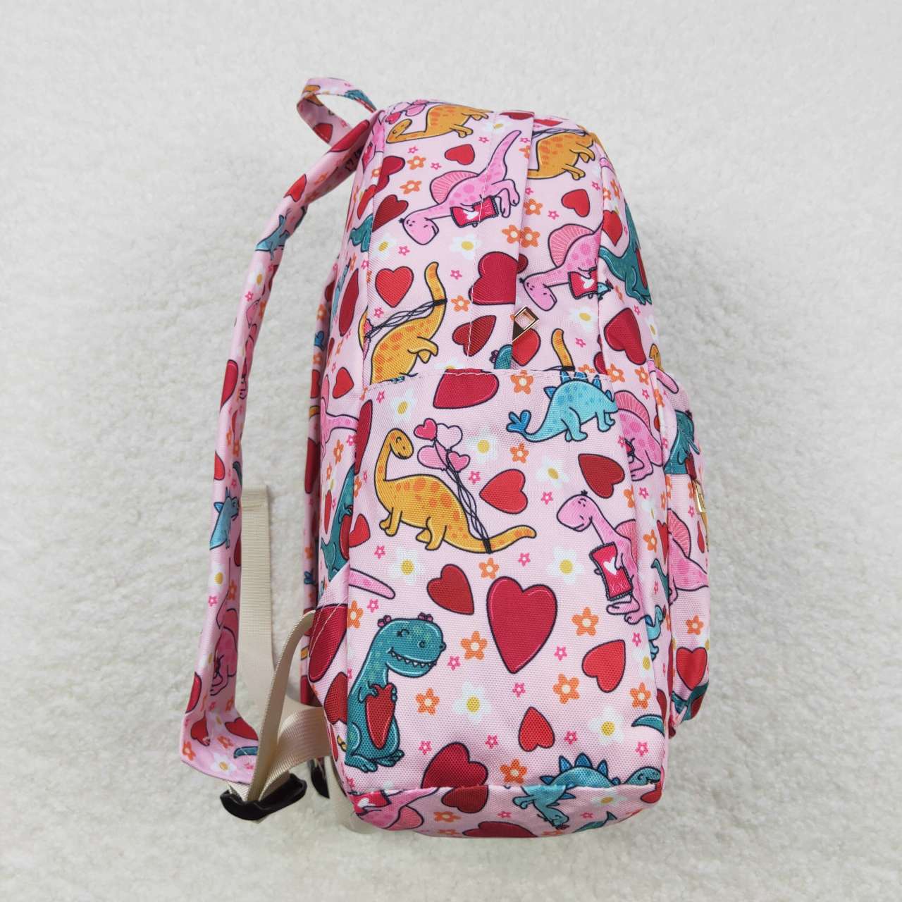 BA0154 Love Dinosaur Flower Pink Backpack