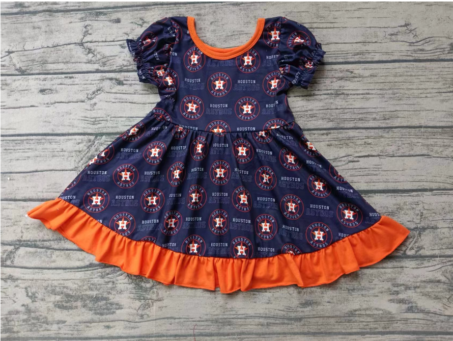 custom moq 5 eta 5weeks summer orange skirt team houston dress