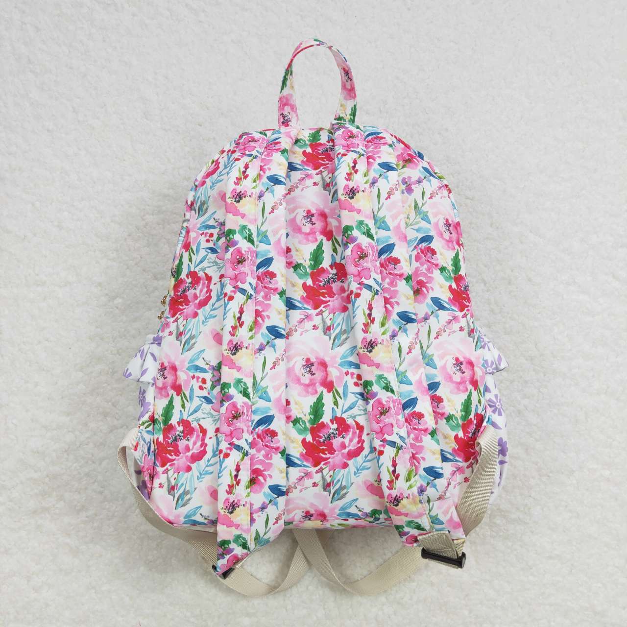 BA0101 Flower Purple Floral Backpack