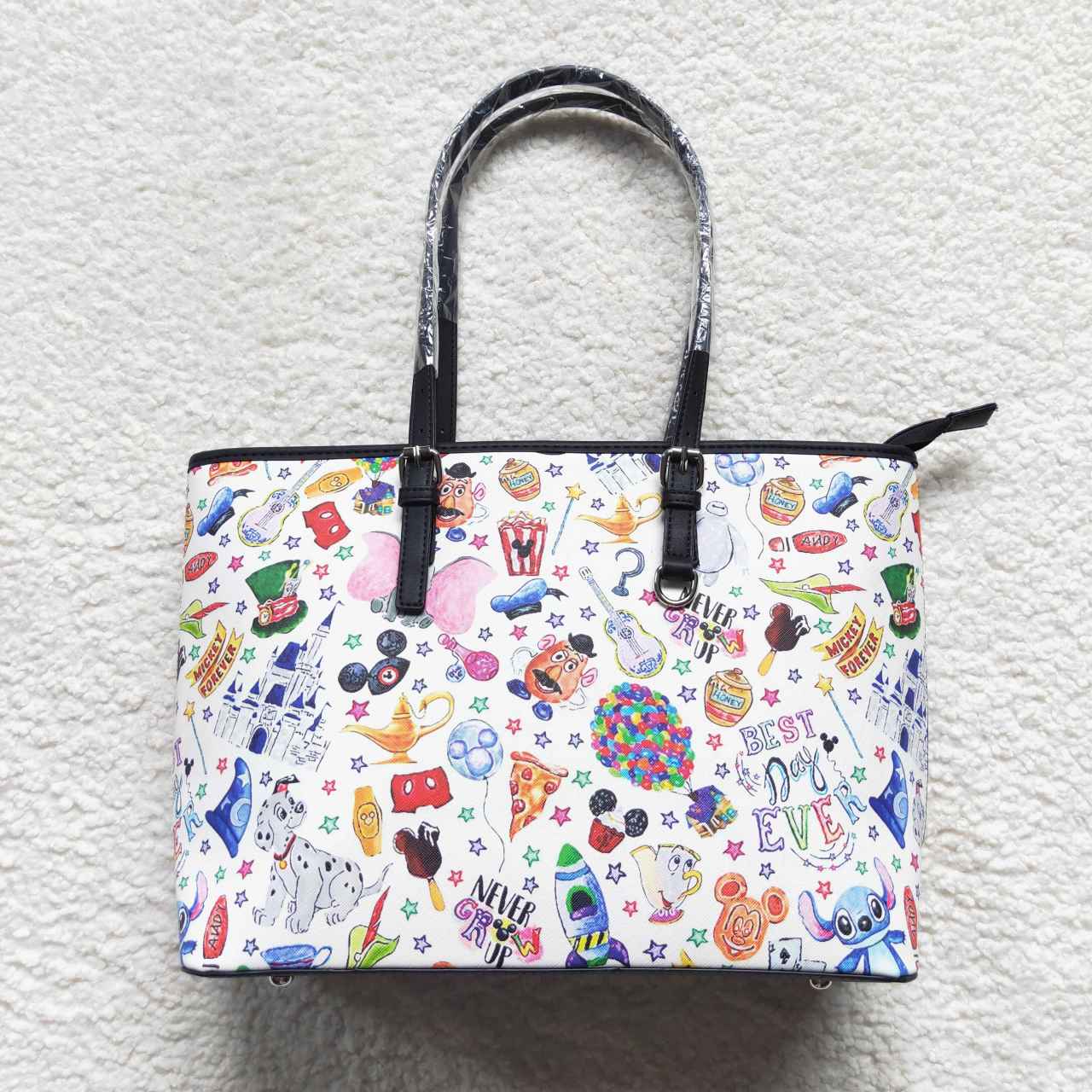 BA0111 Mickey Cartoon Character White Shoulder Bag