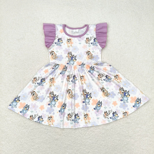 GSD1079 RTS toddler clothes bluey flying sleeve dress