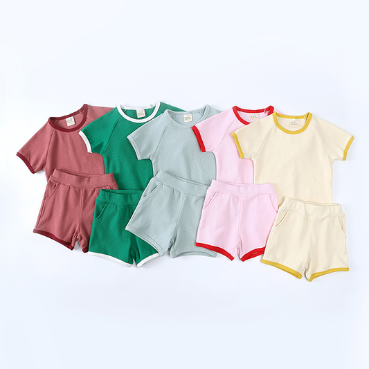 Customized  moq 5 each style eta 5-6week cotton fabric cotton sets cotton girls cotton boys sets