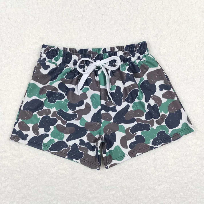 RTS NO MOQ Baby Boys Camo Print Summer Trunks Swimsuits Swimwears