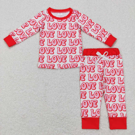 BLP0416 Love letters red and white long-sleeved trousers suit
