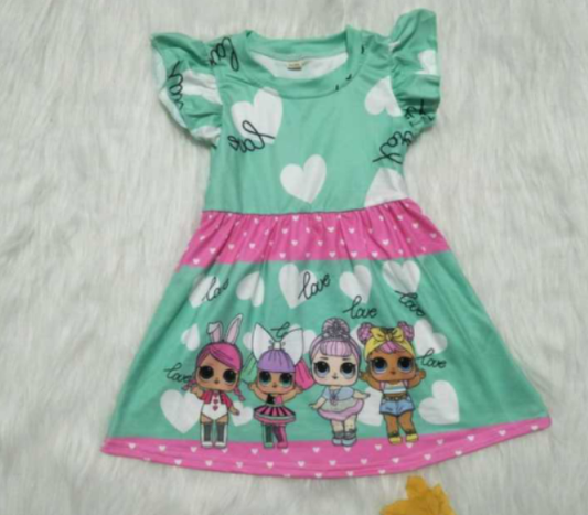 C6-1-1 green girl skirt