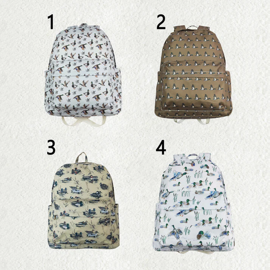 RTS NO MOQ Baby Kids Ducks Hunting Sibling Backpack Back Bags 17*13.2*5inches