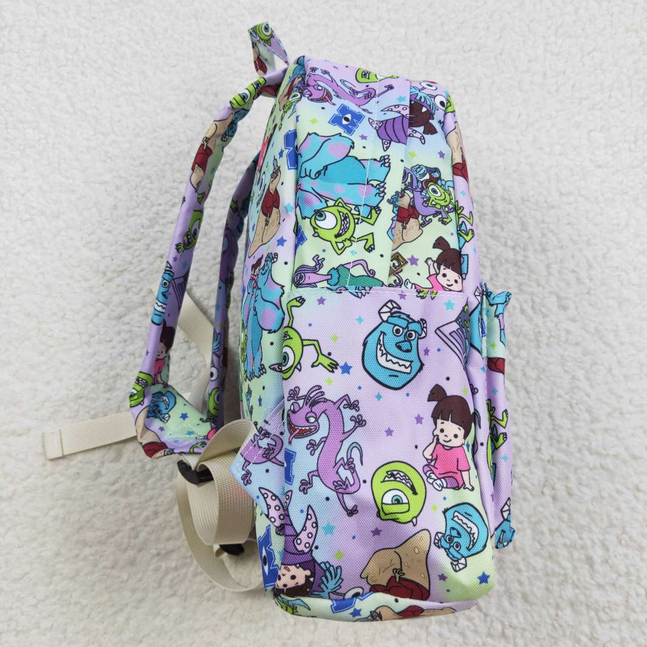 BA0083 Cartoon monster university monster purple green backpack