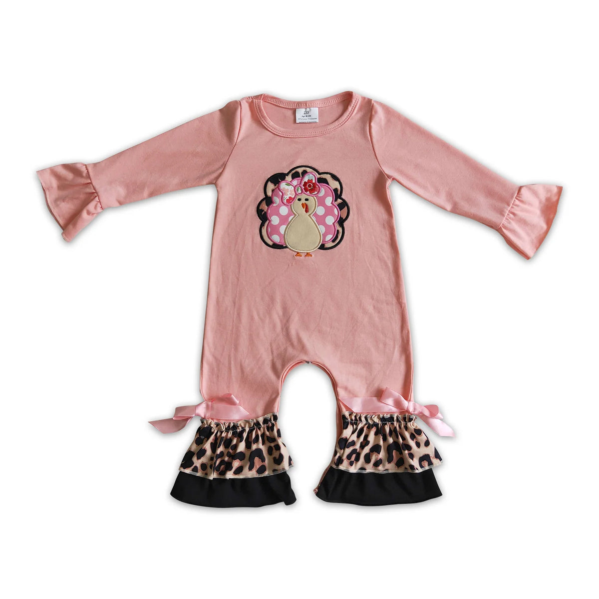 RTS Sibling baby girls clothes Embroidery thanksgiving turkey long Sleeve pants sets and rompers and dress