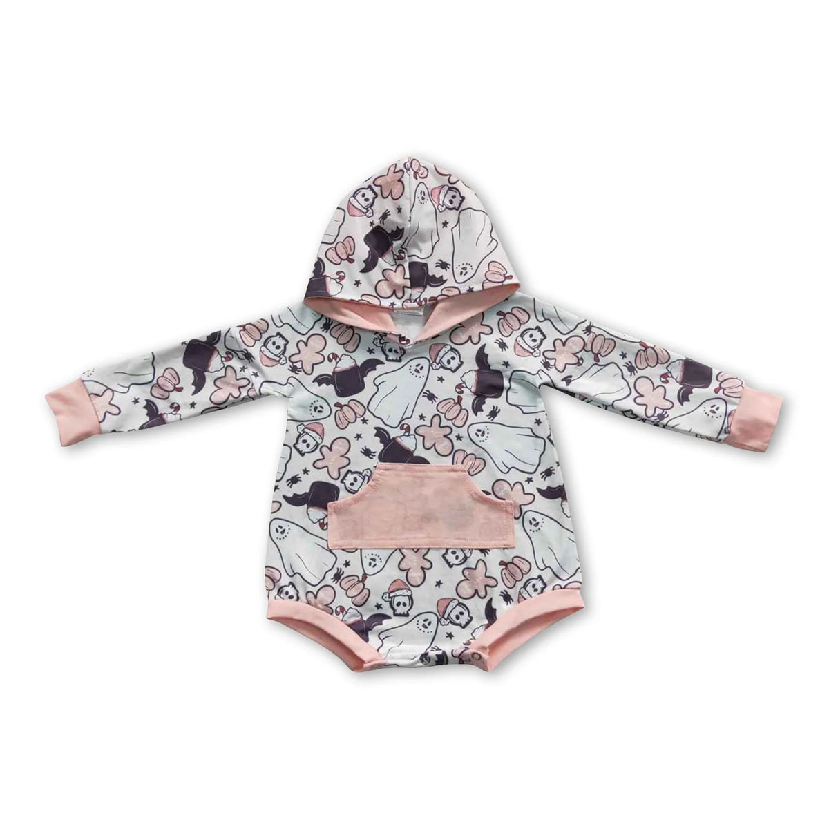 RTS NO MOQ Sibling Baby girl boy clothes halloween hooded long Sleeve Romper Mixed Sizes