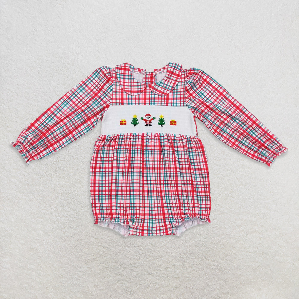 RTS NO MOQ Sibling Baby girls clothes Embroidery Christmas long-sleeved trousers suit & rompers and dress