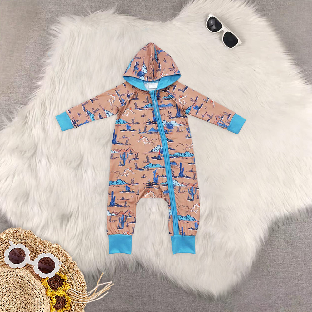 RTS NO MOQ Baby boy clothes hooded long Sleeve Romper Mixed Sizes