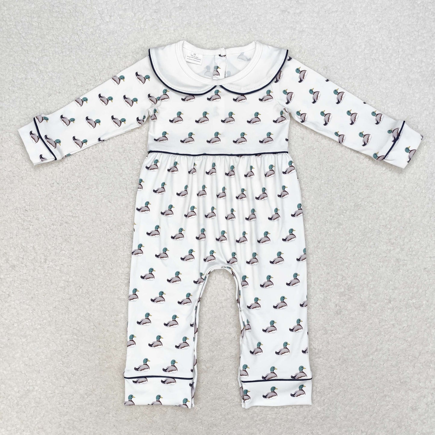 rts no moq LR0943 White long-sleeved bodysuit with duck doll collar