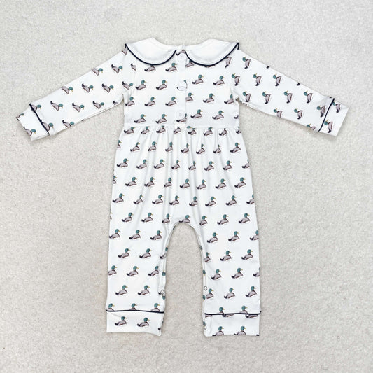 rts no moq LR0943 White long-sleeved bodysuit with duck doll collar