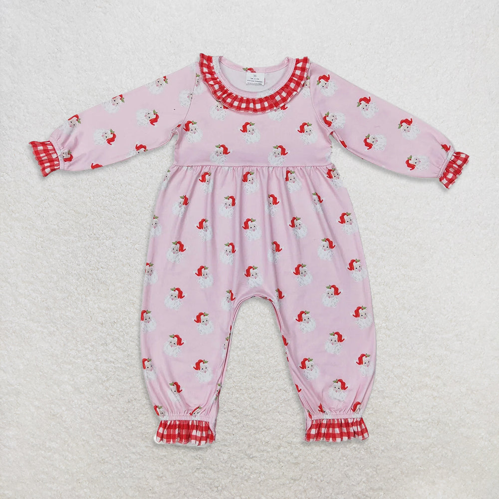 RTS NO MOQ Sibling Baby girls clothes embroidery Christmas long-sleeved rompers