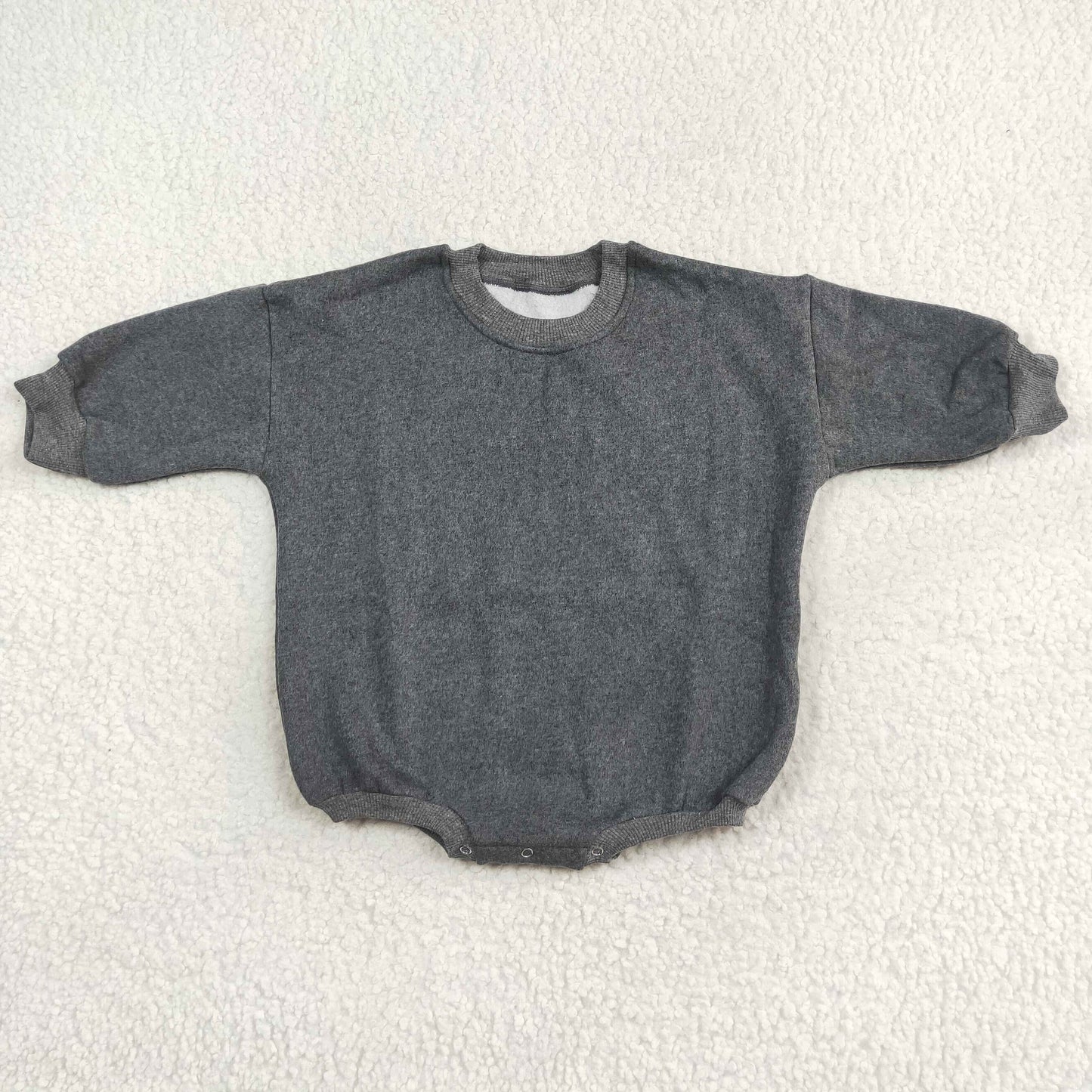 rts no moq LR1228 Charcoal Gray Fleece Sweater Long Sleeve Bodysuit