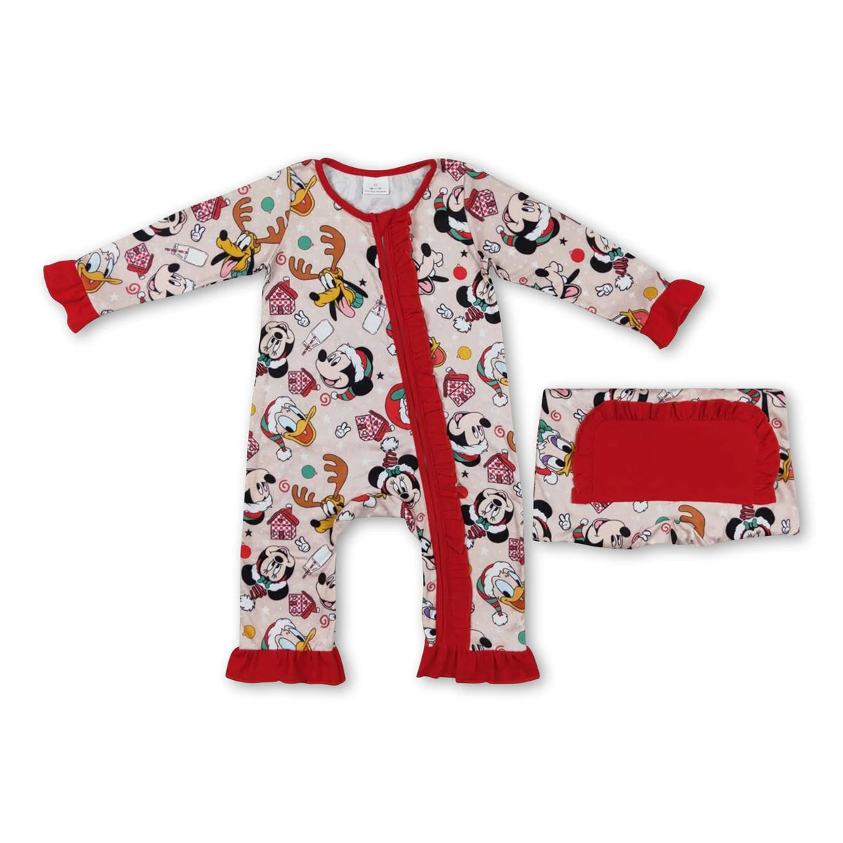 RTS NO MOQ Sibling Baby girls boy clothes Christmas cartoon long-sleeved trousers suit & rompers
